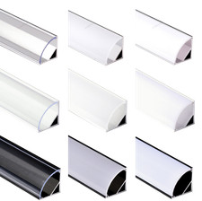 2m 1616 16x16mm Profil Aluminium Eckig Runder Für Streifen Strip LED Hebel 2MT