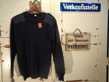 Orig.NL Armee Kommando Pullover Rundhals mit Besatz Schurwolle Gr. XL blau *0574
