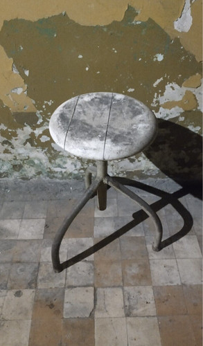 Vintage industrial drehhocker - vintage,