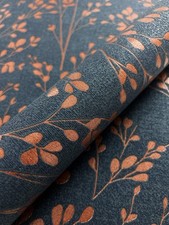 Tapete Vliestapete Blau Zweige Blätter Leicht glänzend Blumentapete Floral