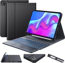 Earto Tastatur iPad Air 11 M2/M3/5/4 Pro 11 - QWERTY, Touchpad, RGB Schwarz