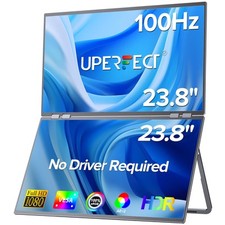 UPERFECT 23,8 Zoll Faltbarer Dual Screen Mobiler Monitor 100Hz Gaming Bildschirm