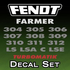 Fendt  Farmer 304, 305, 306, 307, 308, 309, 310, 311, 312, 314 Traktor Aufkleber
