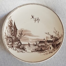 Utzschneider, großer (Ø 26,5 cm), Wandteller um 1890, gemarkt, Text lesen