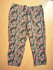Schicke bunte Jersey Hose mit Blumenmuster Gr. L 