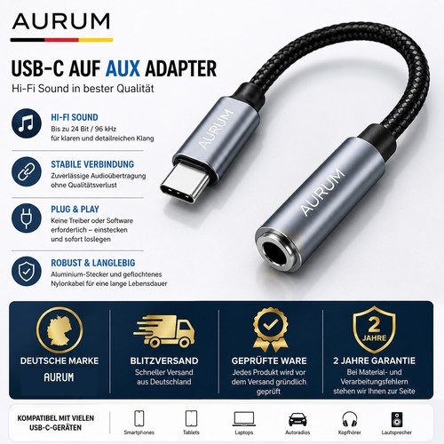 Usb auf aux - usb, 3,5mm