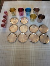 6 Orginal DDR Metallbecher + 4