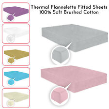 Flanell Thermo Spannbettlaken 100 % gebürstete Baumwolle Tiefbettlaken elastische Ecke