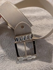 Damen Gürtel Gold Glänzend Mit Strass Schnalle 100cm Gesamtlänge