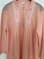 Nylon Plüsch* Damen Nachthemd * Negligee *L * innen angerauht * rosa