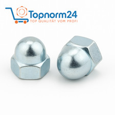 Hutmutter DIN 1587 hohe Form galvanisch verzinkt Muttern M3 - M12