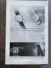 Accutron Bulova Spaceview Original 1962 Vintage Watch Advert Werbung Uhr Reklame
