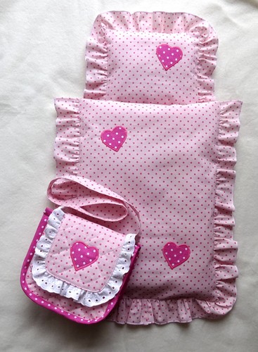 Puppenbettwäsche mit rüschen - puppenbettwäsche,