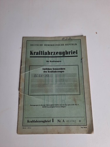 Ddr kraftfahrzeugbrief ifa - kraftfahrzeugbrief,