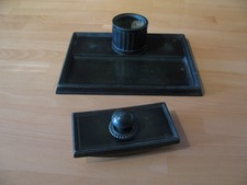 alte Schreibtischgarnitur - DANMARK - Disco Metal - Art Deco - 2 teilig