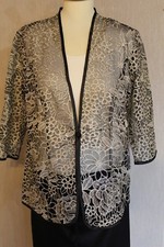 Bluse/ Jacket Gr.42 moderne Dessin sehr schön festlich elegant Top Schwarz/Gold 