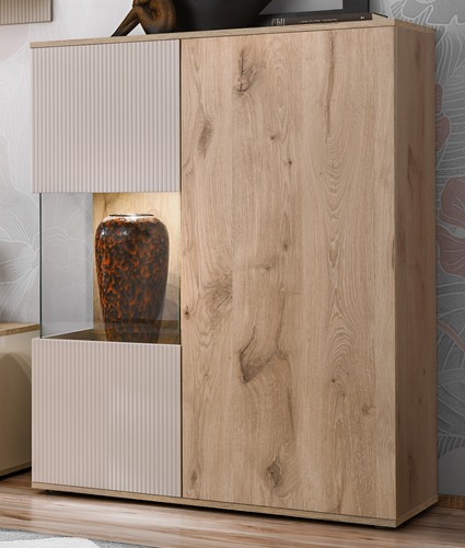 Highboard vitrine eiche - highboard,