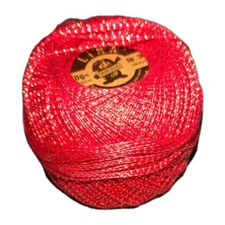 20g LINA Häkeln Sticken Häkelgarn Glitzergarn Effektgarn - gold-rot meliert