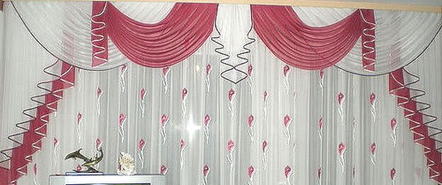 Querbehang deko gardine rot - querbehang,,
