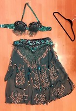 Traumhaftes Bauchtanzkostüm  aus Ägypten In Türkis/blau, Gr. 40-44