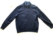 Luxus Polo Ralph Lauren Strickpullover Blau Baumwolle Navy Pullover 52 Gr L TOP!