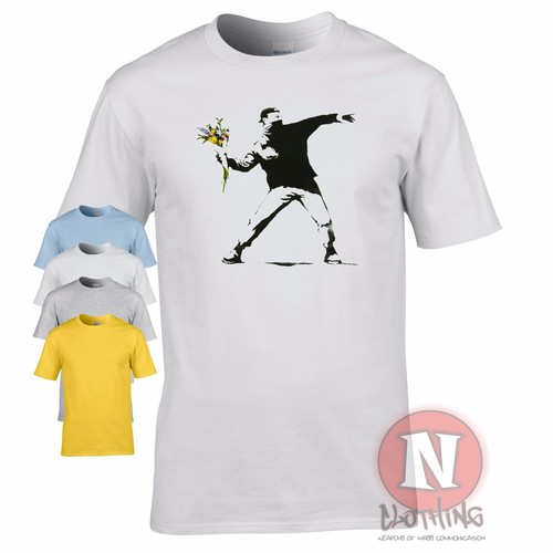 Banksy flower bomber shirt - banksy, t-shirt