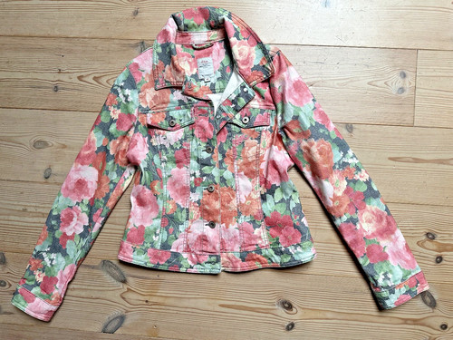 Jeansjacke blumenmuster floral - blumenmuster,
