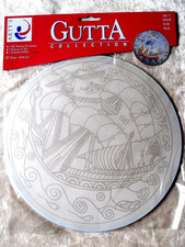 Seidenmalerei Fensterbild "REGATTA",25 cm,rund,Pongé 8 - OVP