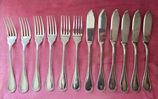 Fischbesteck Christofle Dekor Perles versilbert 12 Teile für 6 Personen