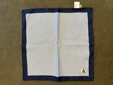 Jacques Britt Einstecktuch (100% Seide) - Blau gekachelt