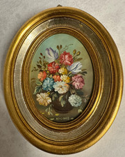 ein ovales Ölgemälde auf