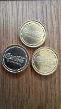 3 Stk. TRINK Coca-Cola AUTOMATEN MÜNZE, Wertmarke,  Token Messing Antik Vintage 