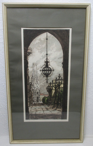 Alte kunst farbradierung - kunst,