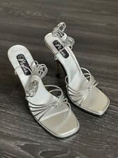 Pleaser High Heel Sandalette zum Schnüren, silber, Gr. 43 (US12), Absatz 13 cm