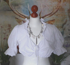 Rose Trachten Dirndlbluse Bluse weiß Gr. 50 Baumwolle