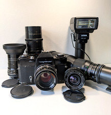 Voigtländer VSL1 TM, analoge Spiegelreflexkamera, schwarz, diverse Objektive