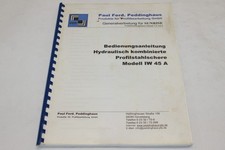 Betriebsanleitung - Profilstahlschere Stahlschere - PEDDINGHAUS - IW 45 A