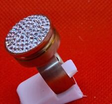 Edelstahl Ring Chunk Mit Zirkonia Strass Stein Druckknopf Hingucker Gr 18
