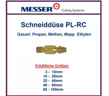 MESSER CUTTING Schneiddüse PL-RC Propan , Methan, Mapp , Ethylen M8