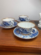 Lomonosov Imperial Porzellan Sankt Petersburg UdSSR Teetasse + Untertasse 3x