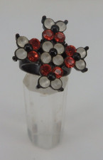 Neugablonz: Damen Cocktailring 5 Blüten auf Kreuz mit Swarovski Elements (83320)