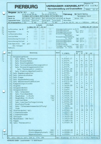 Datenblatt einstelldaten - datenblatt,