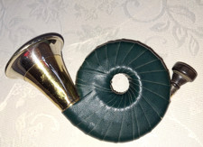Kleines Taschenjagdhorn Messing mit Leder guter Zustand Messing handlich