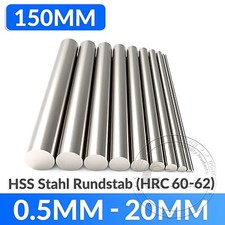 Ø 0,5mm bis 20mm HSS Stahl Rundstab Blankstahl Stabstahl Rundprofil 150mm Länge