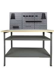 Werkstatt Set Werkbank Basic Pro Werktisch mit Lochwand und Haken 85 cm Ondis24