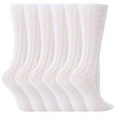 6 Pairs Girls White Fancy