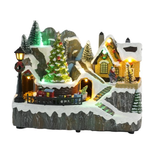 Weihnachtsfigur mit eisenbahn - weihnachtsfigur,