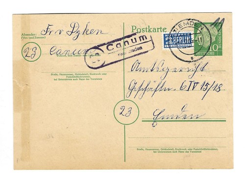 Landpoststempel canum über - canum,