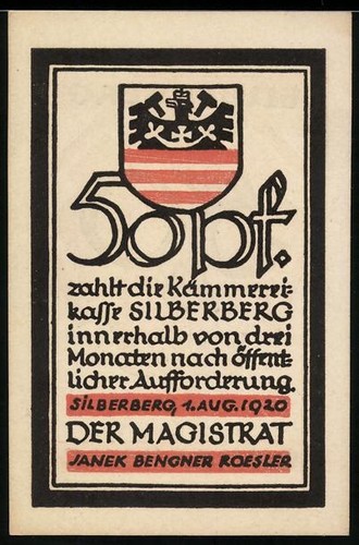 Notgeld silberberg 1920 50 - notgeld,