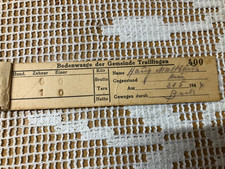 Alter, antiker Wiegeschein/ Wiegekarte/ Bodenwaage der Gemeinde Trailfingen 1944